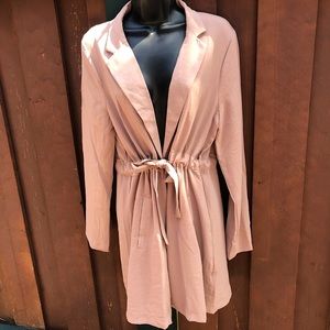 Blush-Tan Short Cinched Duster